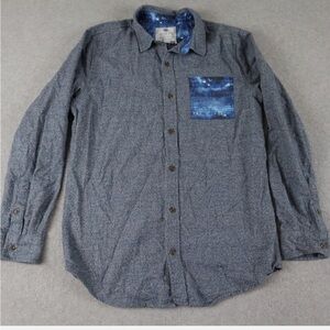 Men’s Button Up Blue Long Sleeve